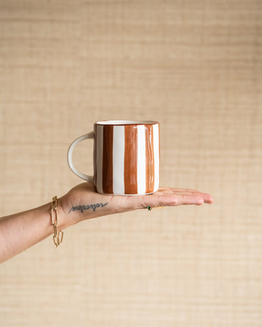 Large Mug Mykonos Rust Stripe - Things I Like Things I Love