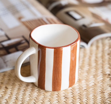 Large Mug Mykonos Rust Stripe - Things I Like Things I Love