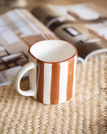 Large Mug Mykonos Rust Stripe - Things I Like Things I Love