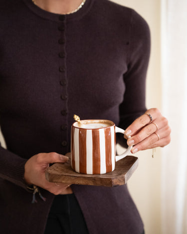 Large Mug Mykonos Rust Stripe - Things I Like Things I Love