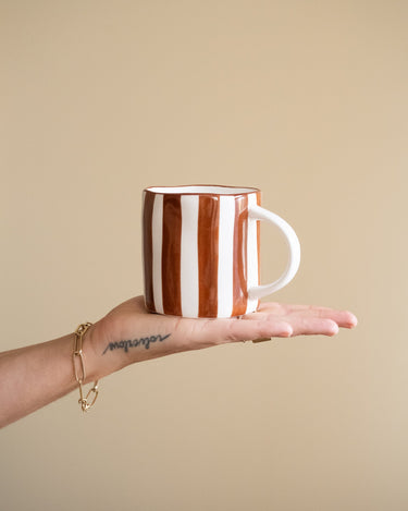 Large Mug Mykonos Rust Stripe - Things I Like Things I Love