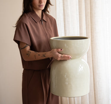 Large Planter Mimea Enamel Green - Things I Like Things I Love