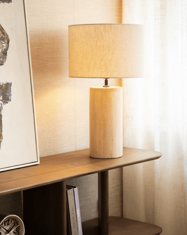 Large Table Lamp Amara Travertine - Things I Like Things I Love