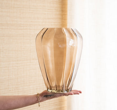 Large Vase Glass Brown - Things I Like Things I Love