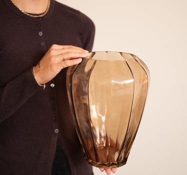Large Vase Glass Brown - Things I Like Things I Love