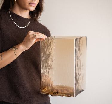 Large Vase Glen Glass Brown - Things I Like Things I Love