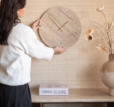 Large Wall Clock Travertine - Things I Like Things I Love