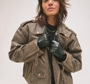 Leather Gloves Elly Black - Things I Like Things I Love