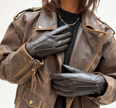 Leather Gloves Elly Brown - Things I Like Things I Love