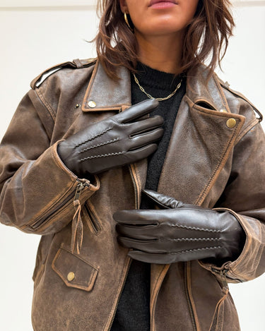 Leather Gloves Elly Brown - Things I Like Things I Love