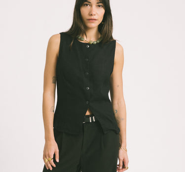Leilani Waistcoat Black - Things I Like Things I Love