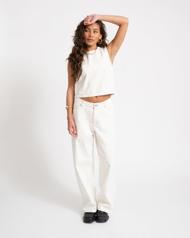 Liana Top Off - White Denim - Things I Like Things I Love