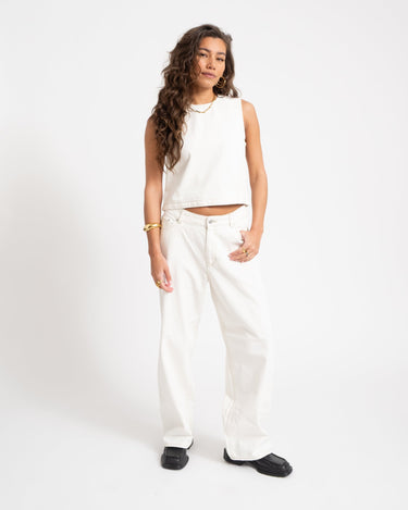 Liana Top Off - White Denim - Things I Like Things I Love