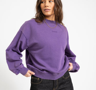 Lippa Loose Wash Crew Sweater Petunia - Things I Like Things I Love