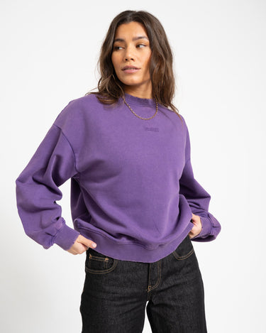 Lippa Loose Wash Crew Sweater Petunia - Things I Like Things I Love