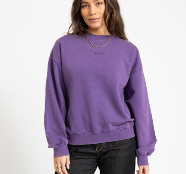 Lippa Loose Wash Crew Sweater Petunia - Things I Like Things I Love