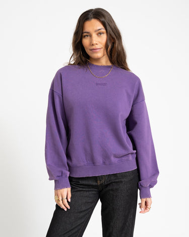 Lippa Loose Wash Crew Sweater Petunia - Things I Like Things I Love