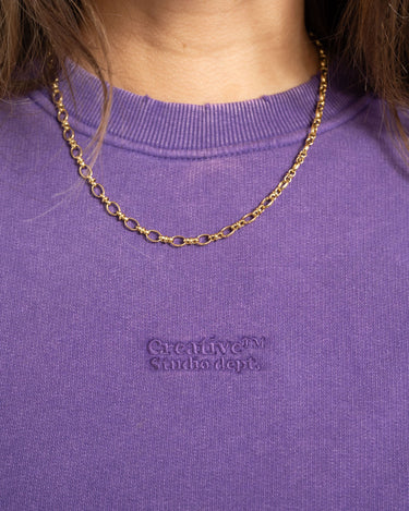 Lippa Loose Wash Crew Sweater Petunia - Things I Like Things I Love