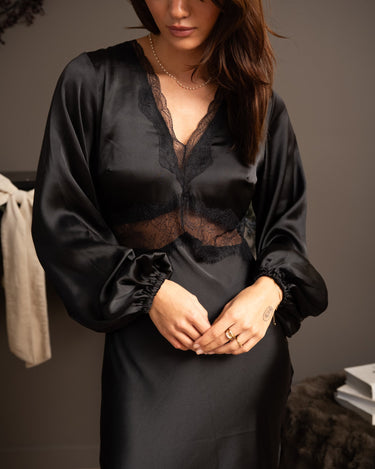 Longsleeve Maxi Dress Black - Things I Like Things I Love