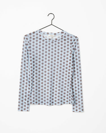 Longsleeve Nelly Mesh Polkadot Blue - Things I Like Things I Love