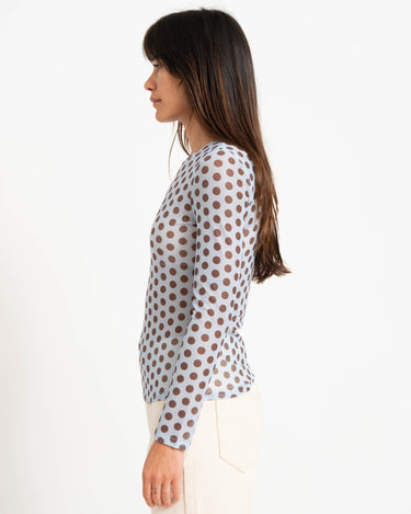 Longsleeve Nelly Mesh Polkadot Blue - Things I Like Things I Love