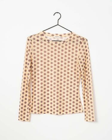 Longsleeve Nelly Mesh Polkadot Yellow - Things I Like Things I Love