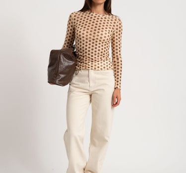Longsleeve Nelly Mesh Polkadot Yellow - Things I Like Things I Love
