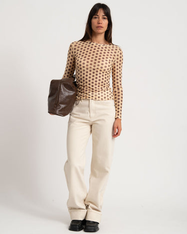 Longsleeve Nelly Mesh Polkadot Yellow - Things I Like Things I Love