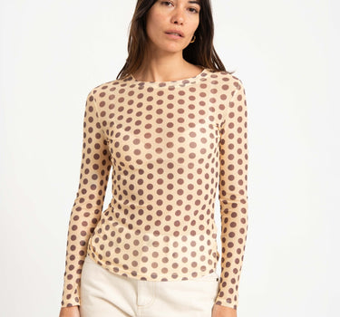 Longsleeve Nelly Mesh Polkadot Yellow - Things I Like Things I Love