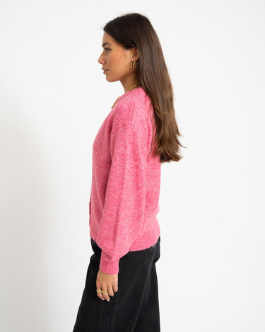 Lou Cardigan Knit Pink Power - Things I Like Things I Love