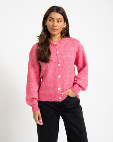 Lou Cardigan Knit Pink Power - Things I Like Things I Love