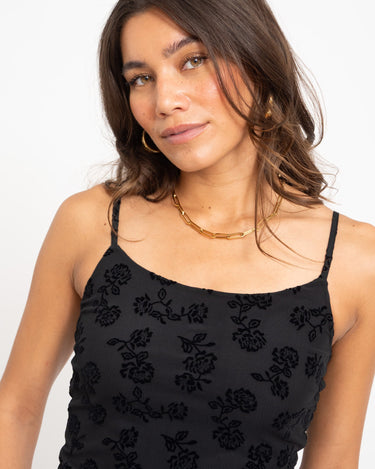 Louise Mesh Flock Back Tie Top Zwart - Things I Like Things I Love
