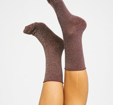 Lucinda Glitter Socks Grape Skin - Things I Like Things I Love