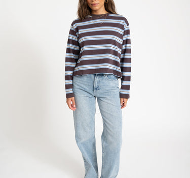 Lynn Striped Longsleeve Brown Blue - Things I Like Things I Love