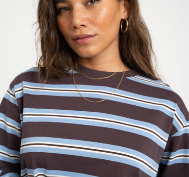 Lynn Striped Longsleeve Brown Blue - Things I Like Things I Love