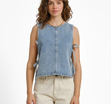 Mabel Top Blue Denim - Things I Like Things I Love