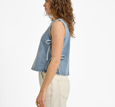 Mabel Top Blue Denim - Things I Like Things I Love