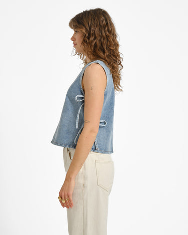 Mabel Top Blue Denim - Things I Like Things I Love
