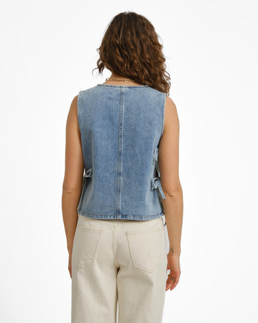 Mabel Top Blue Denim - Things I Like Things I Love