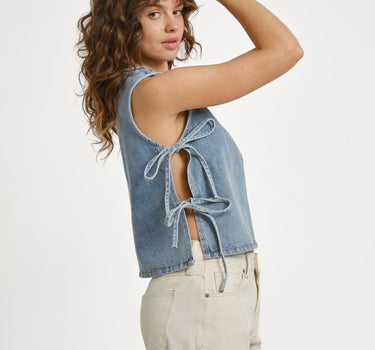 Mabel Top Blue Denim - Things I Like Things I Love