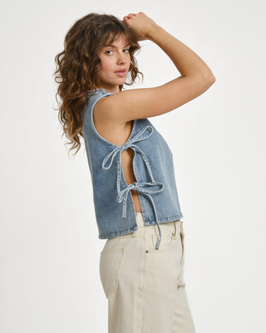 Mabel Top Blue Denim - Things I Like Things I Love