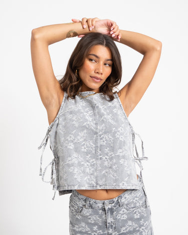 Mabel Top Grey Denim - Things I Like Things I Love