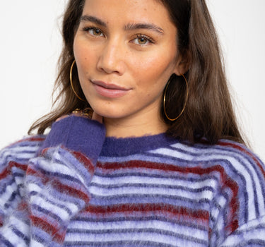 Marcia Cred Neck Knit Petunia Multi - Things I Like Things I Love