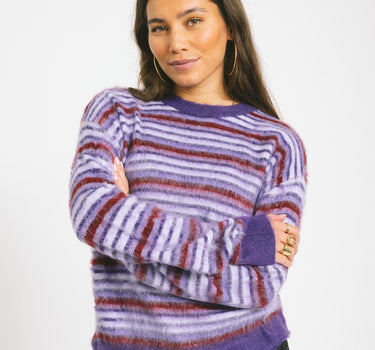 Marcia Cred Neck Knit Petunia Multi - Things I Like Things I Love