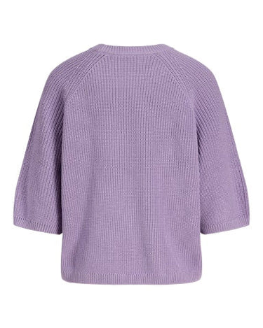 Marge Twist Crew Neck Knit Purple Rose - Things I Like Things I Love