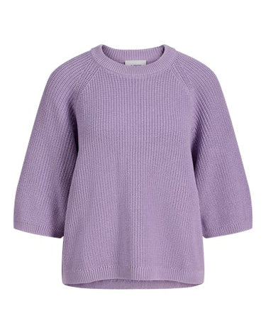 Marge Twist Crew Neck Knit Purple Rose - Things I Like Things I Love