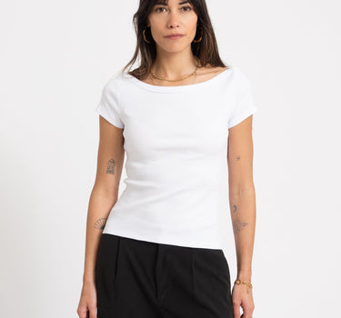 Maya Boatneck Top Bright White - Things I Like Things I Love