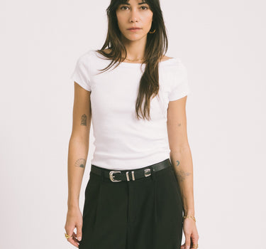 Maya Boatneck Top Bright White - Things I Like Things I Love