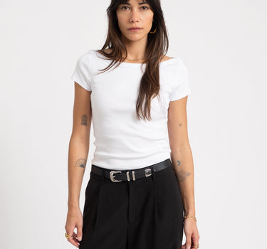 Maya Boatneck Top Bright White - Things I Like Things I Love