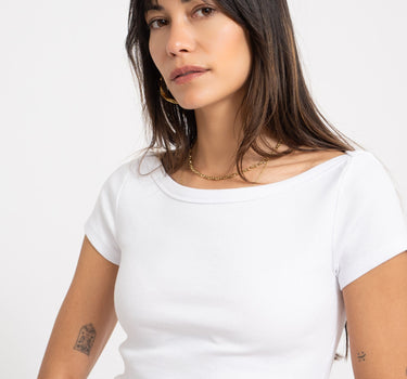 Maya Boatneck Top Bright White - Things I Like Things I Love
